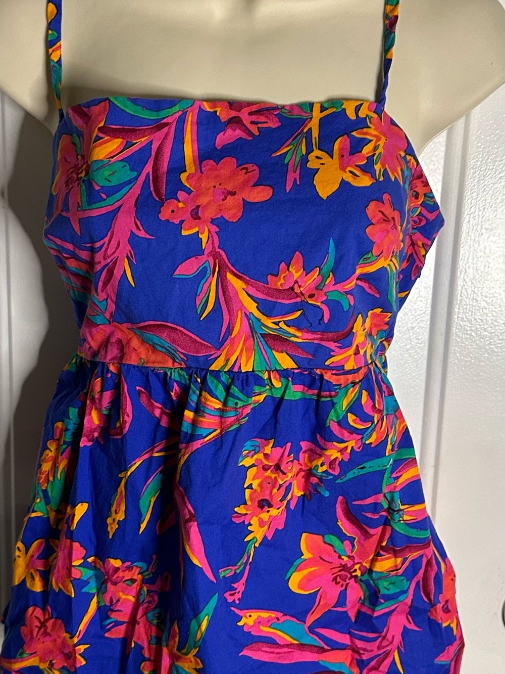 J. Crew Bold Royal Blue Floral Sundress